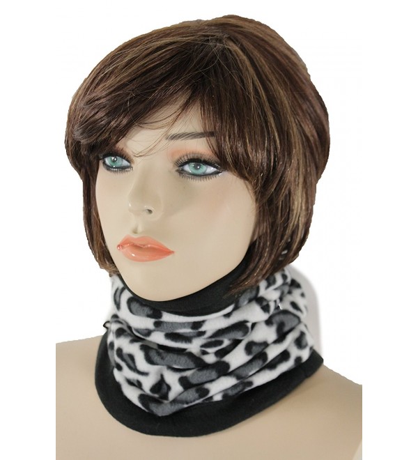 TFJ Women Men Sport Fashion Scarf Turtle Neck Warmer Head Cover Outdoor Loop Mask Hat - Leopard White - CN12NSZF1U3