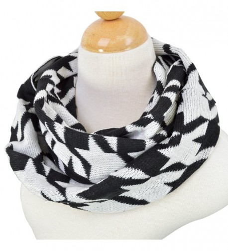 Classic Premium Houndstooth Infinity Circle in Fashion Scarves