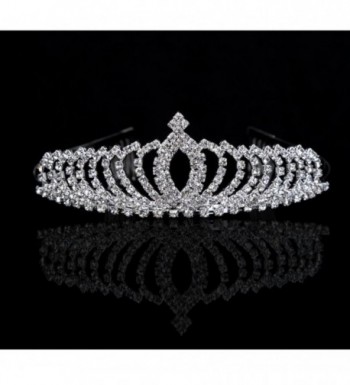 Wedding Party Bridal Bridesmaid Crystal Rhinestones Crown Headband Tiara Hairband - CR126I1DUVR