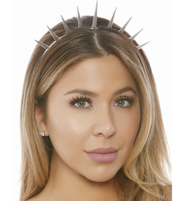 iHeartRaves Halo Spiked Headband (Silver) - Silver - CG1864OQQCL
