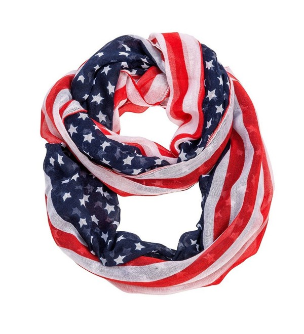 Purple Box Jewelry 4th of July USA Flag Scarf - "Stars and Stripes Infinity Scarf 25""x70""" - CC11XLVNMWP