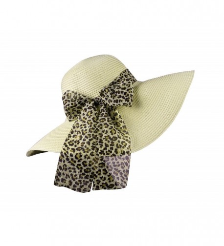 Womens Hat Straw Hats Women Summer Sun Caps With Ribbon Wide Brim Adjustable - Beige - CP17XXS455A