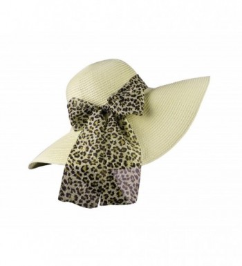 Womens Hat Straw Hats Women Summer Sun Caps With Ribbon Wide Brim Adjustable - Beige - CP17XXS455A