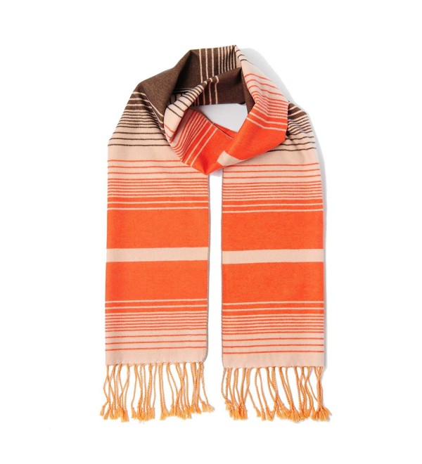 CUDDLE DREAMS Scarves Brushed CLEARANCE - Multi Stripe Orange- Lightly Brushed - CN187KHS430