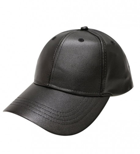 City Hunter Lc100 Plain Leather Cap (10 Colors) - Black - CX12MX26GYY
