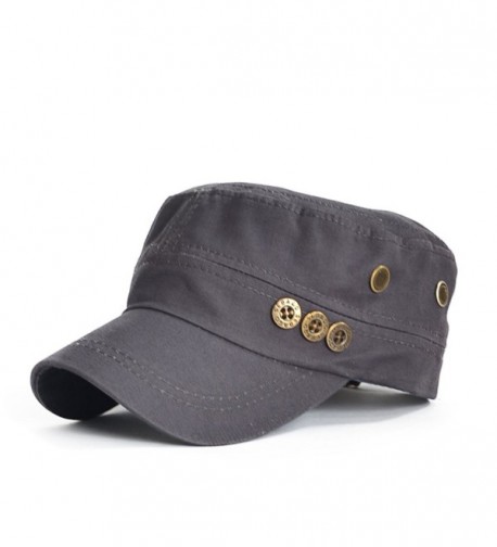 Cotton Men Women Cadet Cap Sun Hat - Gray - CL11XQYF4JB