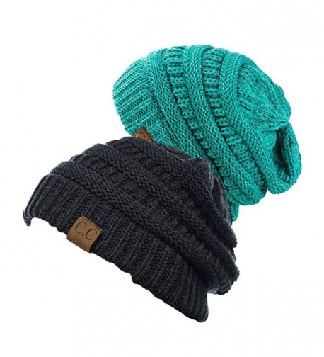 NYFASHION101 Unisex Multicolor Warm Cable Knit Thick Beanie Cap - CM12O2NHQIM