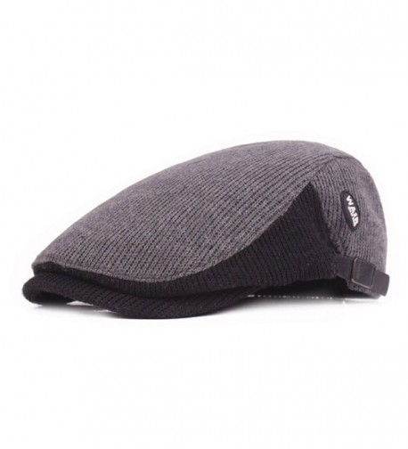 ZLSLZ Mens Knitted Flat Ivy Newsboy Cabbie Gatsby Painter Beret Golf Hats Caps - Grey - CX186LGLZOE