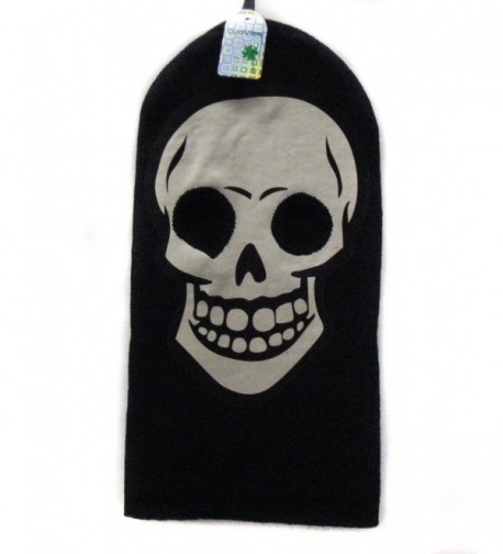 White Skeleton Face Gothic Beanie in Men's Balaclavas