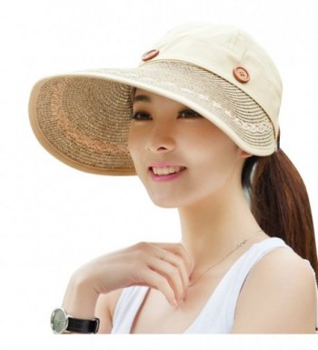 Kaisifei Women's Visor Hat With Big Brim - Wheaten - CW125Q7NG4F
