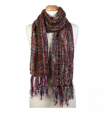 Scarfand's Multi-string Mixed Color Weave Thick Winter Long Scarf Shawl - Brown - C6187CWY5H8