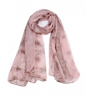 DZT1968 Women Girl National Style Long Slim Voile Shawl Scarf Pashmina - Pink - CX126P40F8N