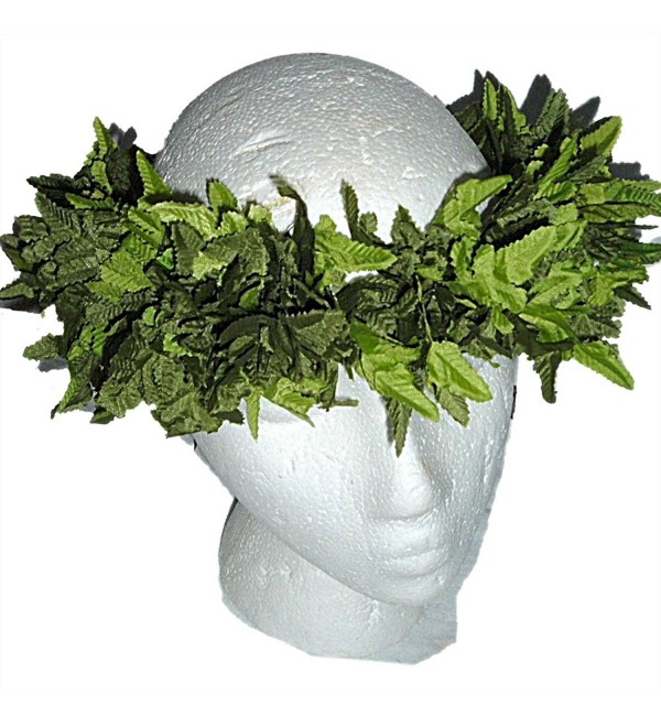 HAWAIIAN HEAD LEI HAKU - GREEN LEATHER FERN LEAVES - C4114SENKGR