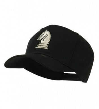 Chess Piece of a Knight Embroidered Cap - Black - CP11HVOBDPV