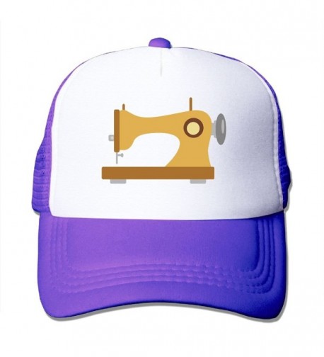 Unisex-Adult Sewing Machine Two-toned Football Cap Hat Black - Purple - CW187QZS5DW