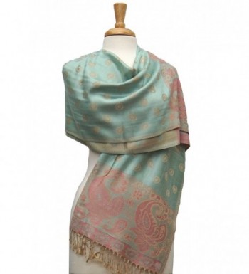 Fashmina Paisey Ring Pashmina Shawl Scarf - Honeydew/Beige - CK1864M2X2S