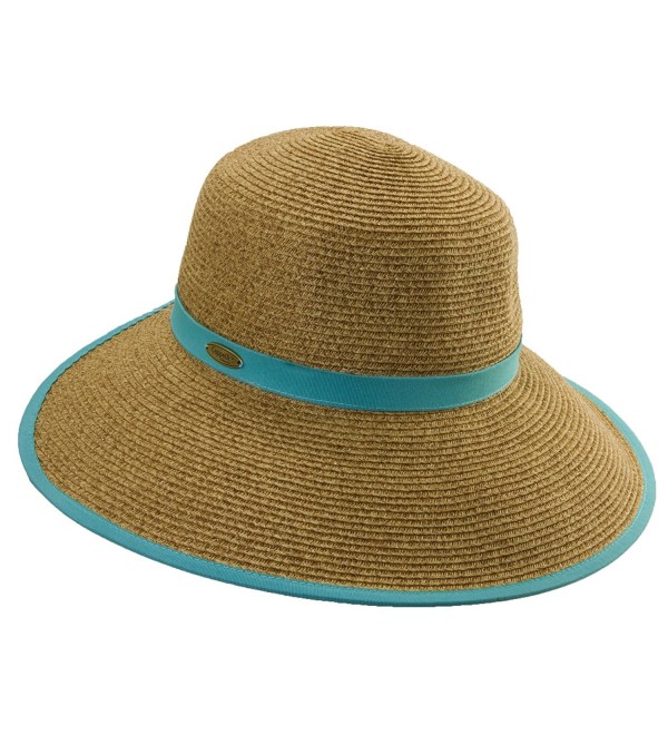 Cappelli Women's Paper Braid Face Saver Sun Visor HAT - Turquoise - CE11AAIHC35