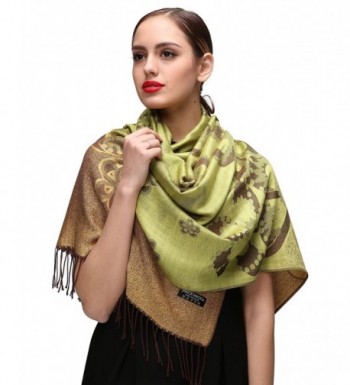 Womens Pashminas Shawls Wedding Green c084 in Wraps & Pashminas