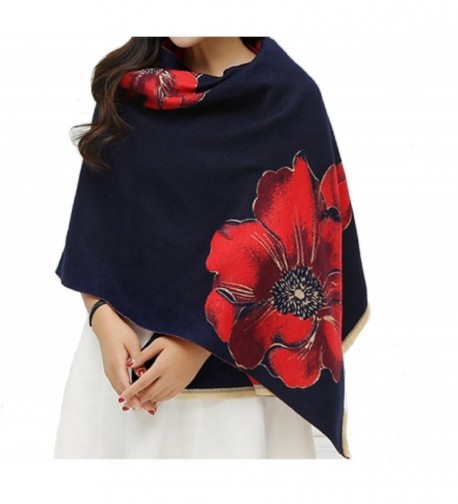 Fashion cashmere pashmina winter scarfs for women - Navy Blue&red - CM1882MXLWU