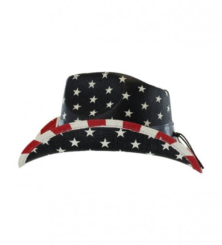 Shapeable Cowboy Leather Stripes Patriotic in Men's Cowboy Hats