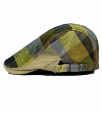 Naray Men's Classic Herringbone Tweed Wool Blend Newsboy Ivy Hat - Green - CS12LY38Y5B