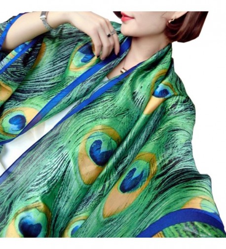Womens Fashion Peacock Feather Prints in Fashion Scarves