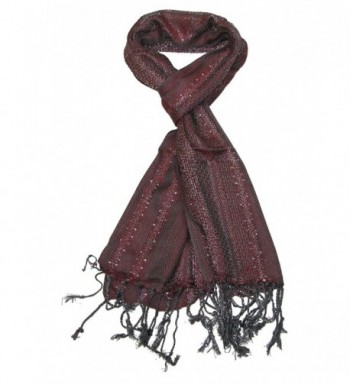 Womens Scarf Red and Grey - Glittering stylish party winter scarfs for ladies - C212NFII356