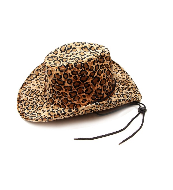 Women's Cowboy Hat- Cowgirl Hat by Captain - Felt Cowboy Hats For Women (Leopard Print) - Leopard Print - CS18955W397