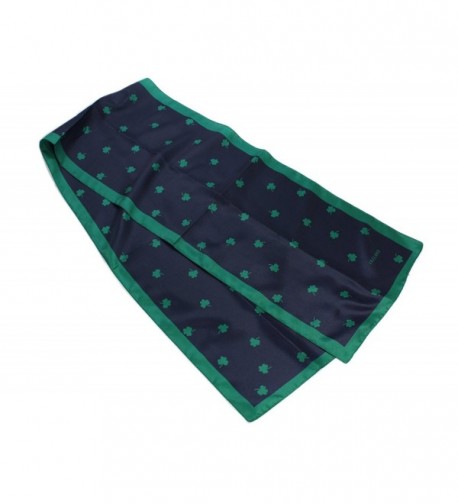 Shamrock Scarf 10" x 52" Navy Polyester Made in Ireland - C811JSIG1TB