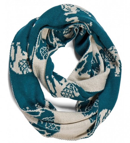 Aoloshow Winter Knitted Infinity Scarf Elephant Scarves Neck Warmer - B Teal Blue - CR126G93MRD