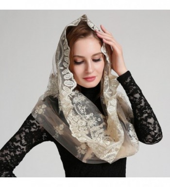 Extravagant Catholic Chapel Mantilla Champagne in Fashion Scarves