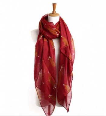 Lightweight Shawls Printed Chiffon Scarves - Wine Red - CF186MLN94D