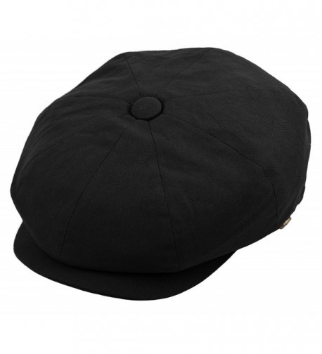 Deewang Mens newsboy Cap- Patchwork Cabbie- Driving Cap- Light Weight Applejack Hat - Black - CY182YR7WQQ