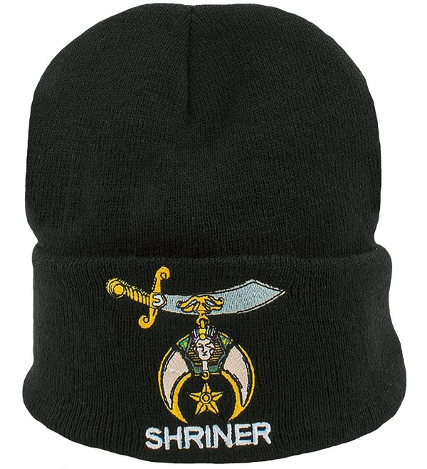 Shriner Beanie Black Cuffed Lodge Winter Skull Cap Hat Associated Mason - CV129FOPVON