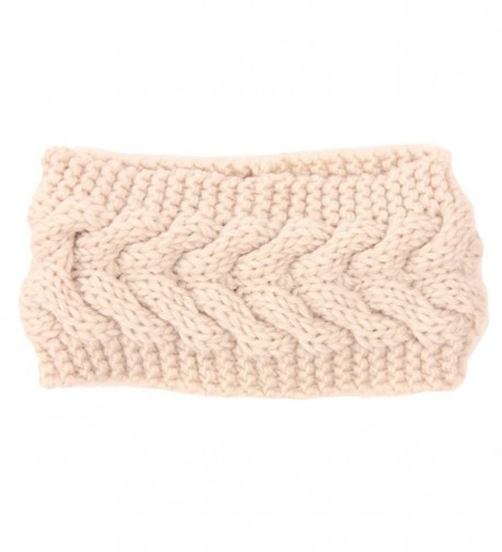 Evaliana Winter Crochet Headband Braided Twist Hairband Yarn Ear Warmer Headwrap - Beige - C512N0HC5CM