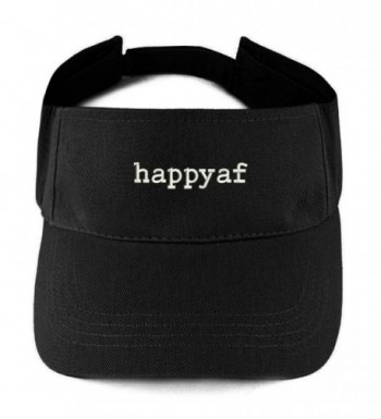 Trendy Apparel Shop happyaf Embroidered 100% Cotton Adjustable Visor - Black - CD17Z3QGXGI