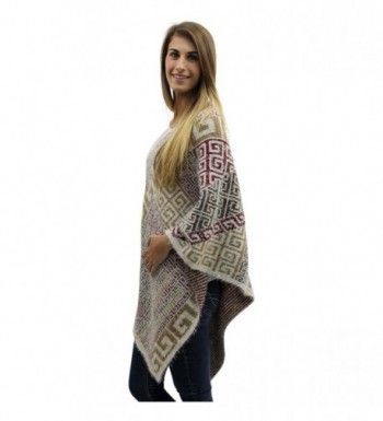 Beige Multicolor Greek Pattern Poncho