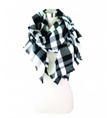 Buffalo Check Blanket Scarf - Bk&wt - CH1863TI5XZ