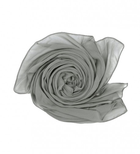 Elegant Chiffon Scarf Wrap Wedding Bridal Party Occasion Prom - 28 Colours - Silver Coin - CL186QYA3MZ