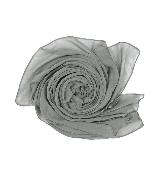 Elegant Chiffon Scarf Wrap Wedding Bridal Party Occasion Prom - 28 Colours - Silver Coin - CL186QYA3MZ