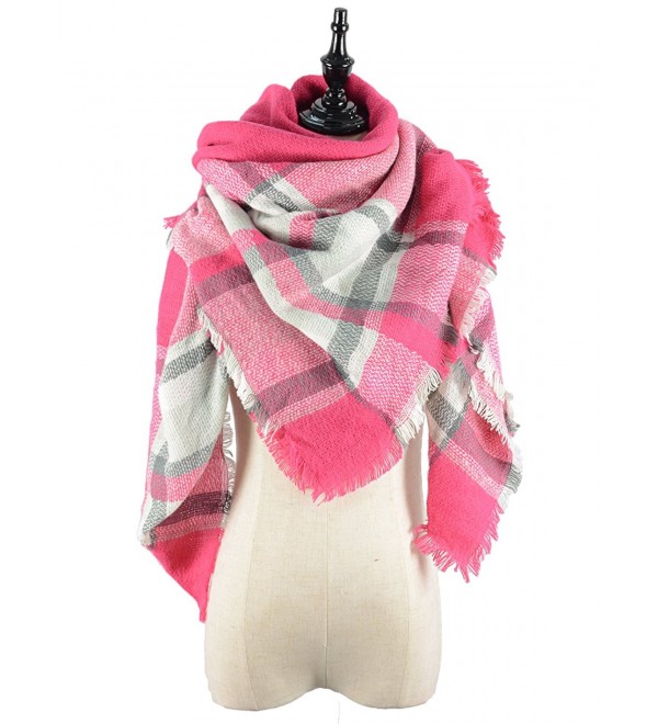 Durio Stylish Blanket Scarves Pashmina - Grey Pink Scarf - C21868HHCGU