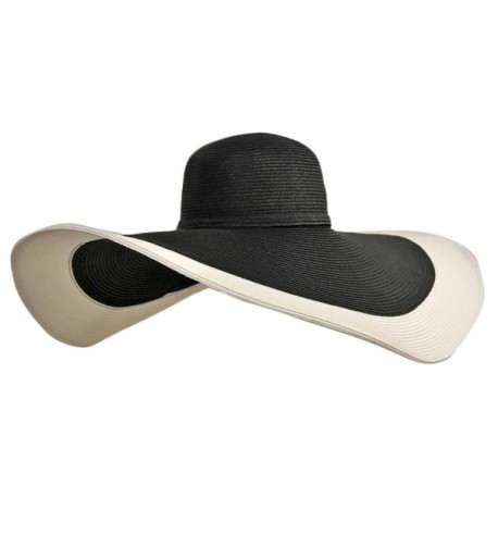 Black White Floppy Wide Brim