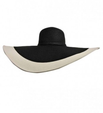 Black White Floppy Wide Brim in Women's Sun Hats