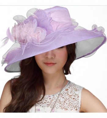 June's Young Women Hat Kentucky Derby Cute Floppy Ruffle - C411U8JQT8R