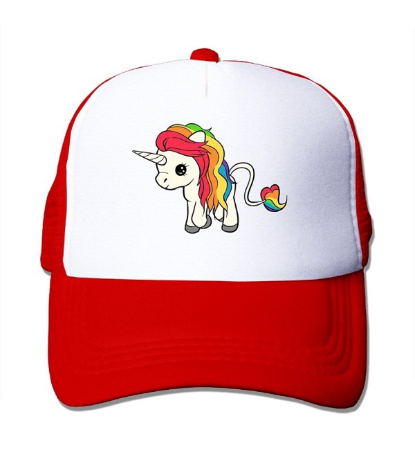 Kexiaos Rainbow Unicorn Baseball Snapback Cap Trainer Hat For Adult - Red - C712KMNNAHZ