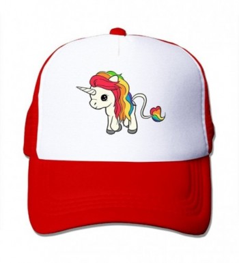 Kexiaos Rainbow Unicorn Baseball Snapback Cap Trainer Hat For Adult - Red - C712KMNNAHZ