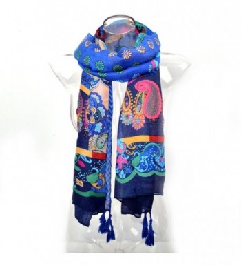 PHAYON Bohemia Scarves Retro Colorful Lightweight Tassels Floral For Women - M - CL183RXDNLL