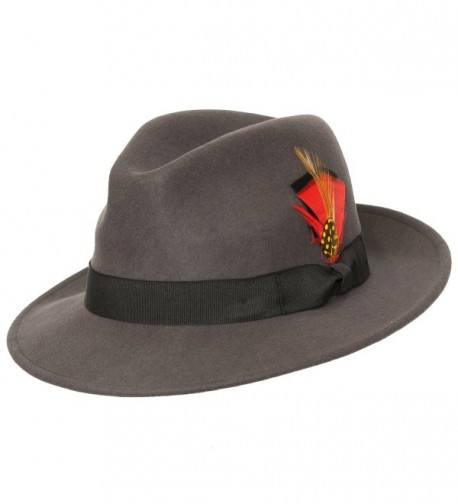 Levine Hat 9th Street Reverb Classic Felt Fedora 100% Wool - Charcoal - CX187EKMYO5