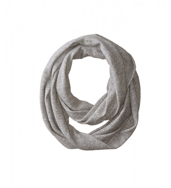 bela.nyc Women's Cashmere Solid Infinity Scarf - Light Grey Heather - C211WZYPST9