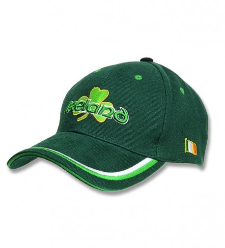 Carrolls Irish Gifts Baseball Cap With Embossed Ireland Print and Shamrock- Green Colour - CY11ZF0TCG5